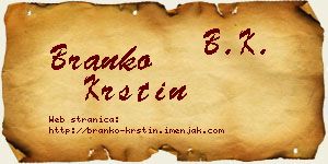 Branko Krstin vizit kartica